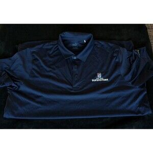 Puma PGA Tour Superstore Collared Polo Golf Lightweight Shirt Navy Blue Dad XL